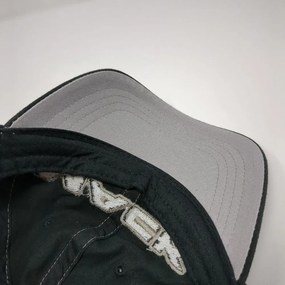MACK Snapback Hat Black One Size Adjustable Embroidered 6 Panel Cotton